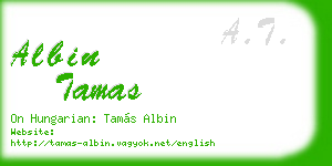 albin tamas business card
